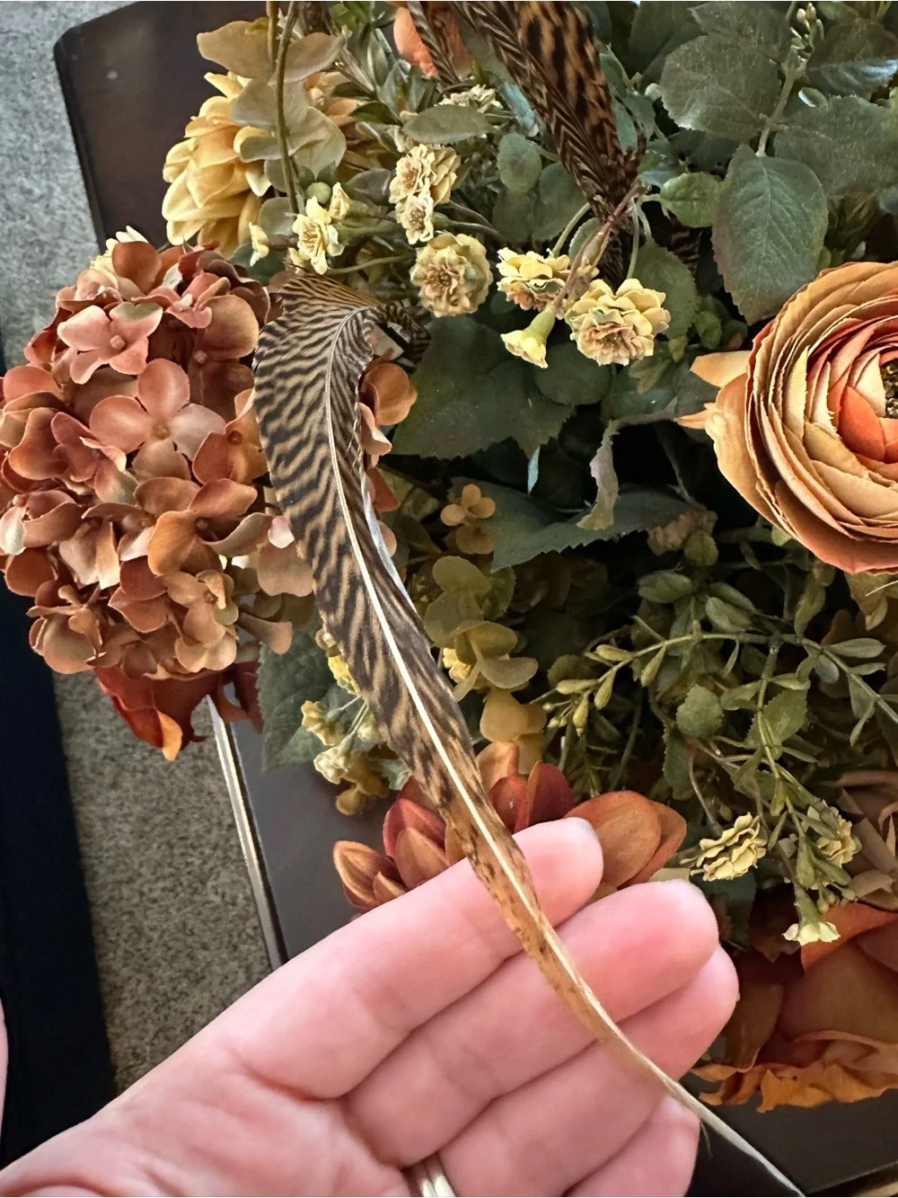 Elegant Autumn Floral Centerpiece - Artificial Fall Arrangement in Brown & Tan